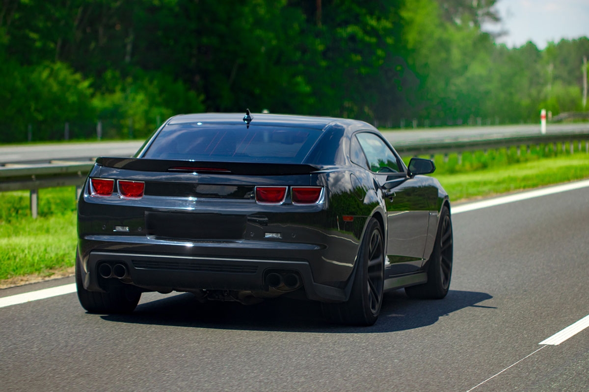 Example image for background removal with a modern car on the highway