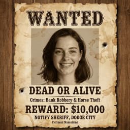 Wanted Poster AI image filter
