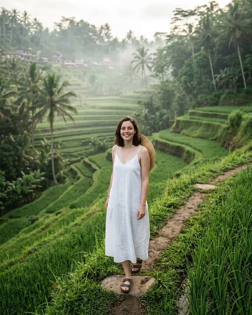 Tegalalang Rice Terraces AI travel photo example