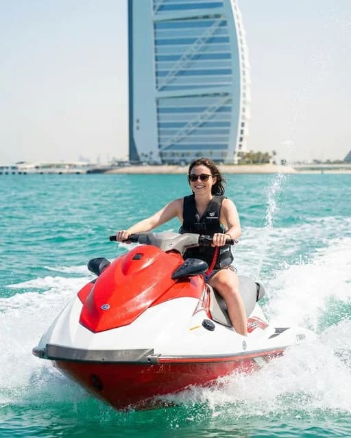 Jet Ski with Burj Al Arab AI travel photo example