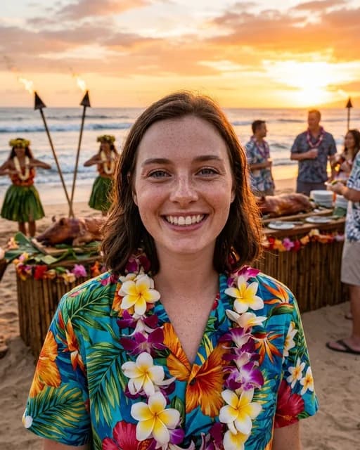 Traditional Hawaiian Luau AI travel photo example