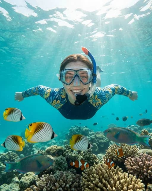 Snorkeling with Tropical Fish AI travel photo example