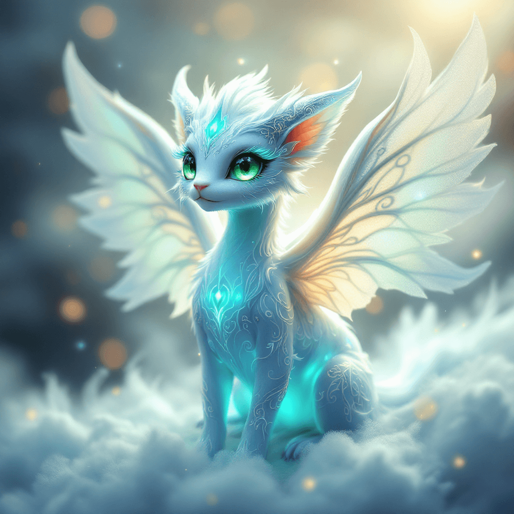 AI Ethereal Elegance: The Glowing Fakemon Image