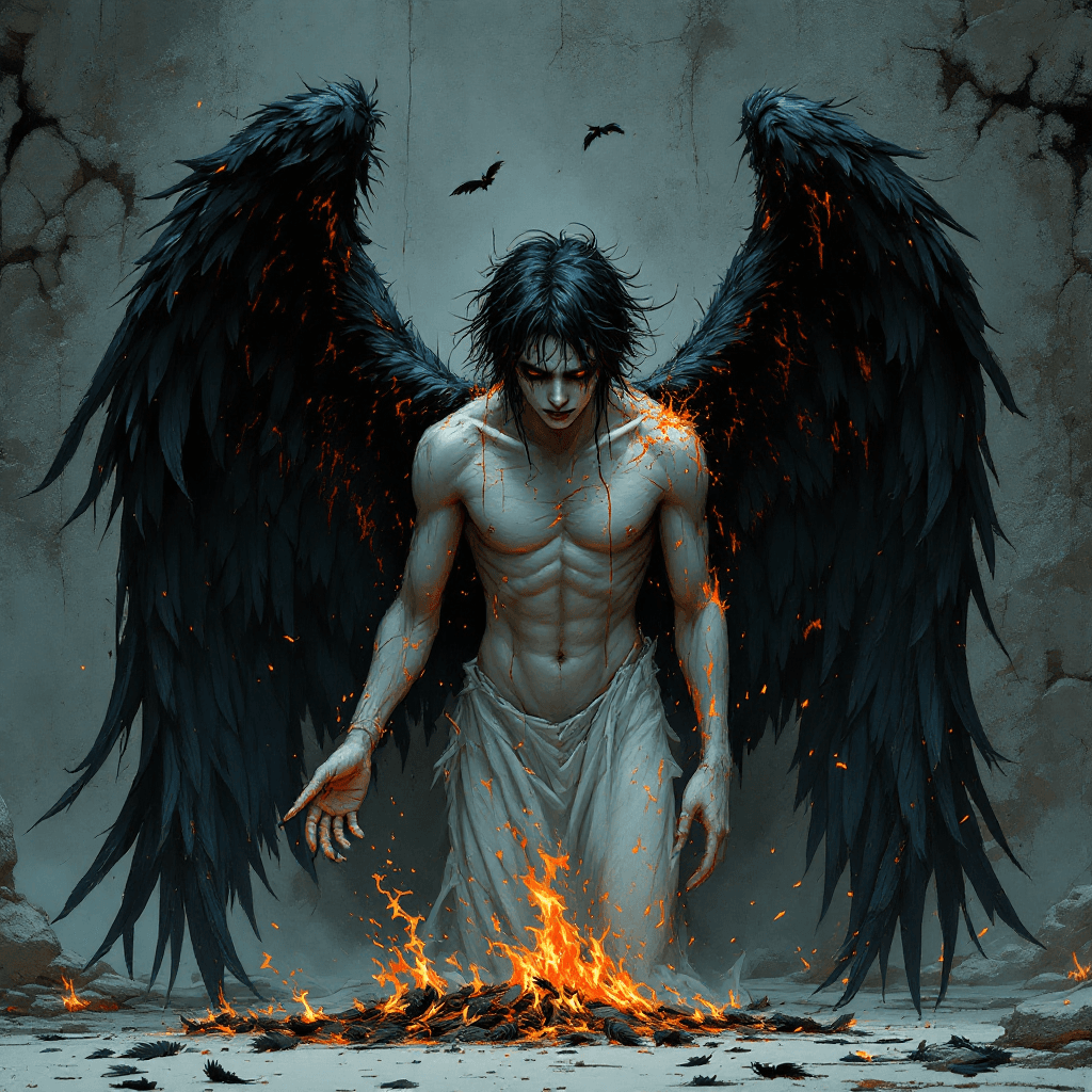 AI The Fallen Grace: A Tale of a Broken Angel Image