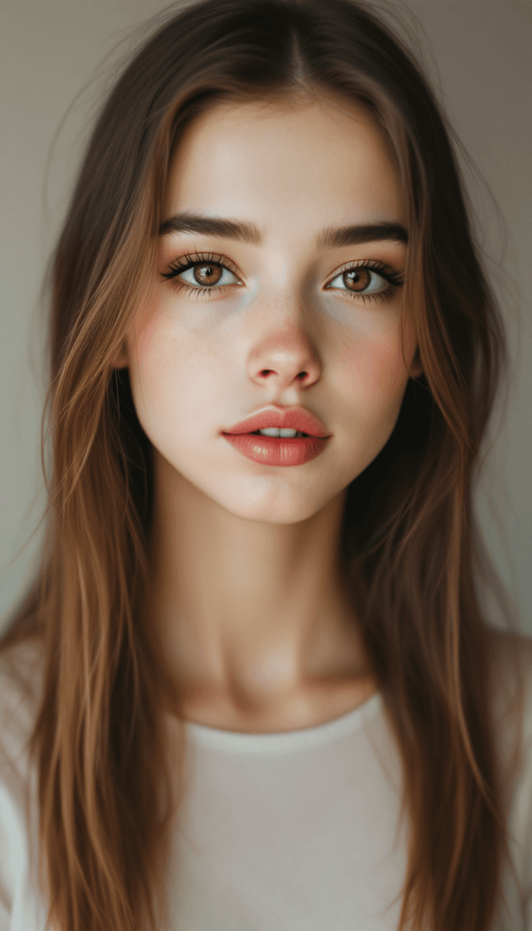 AI Serene Portrait of a Teenage Girl Image
