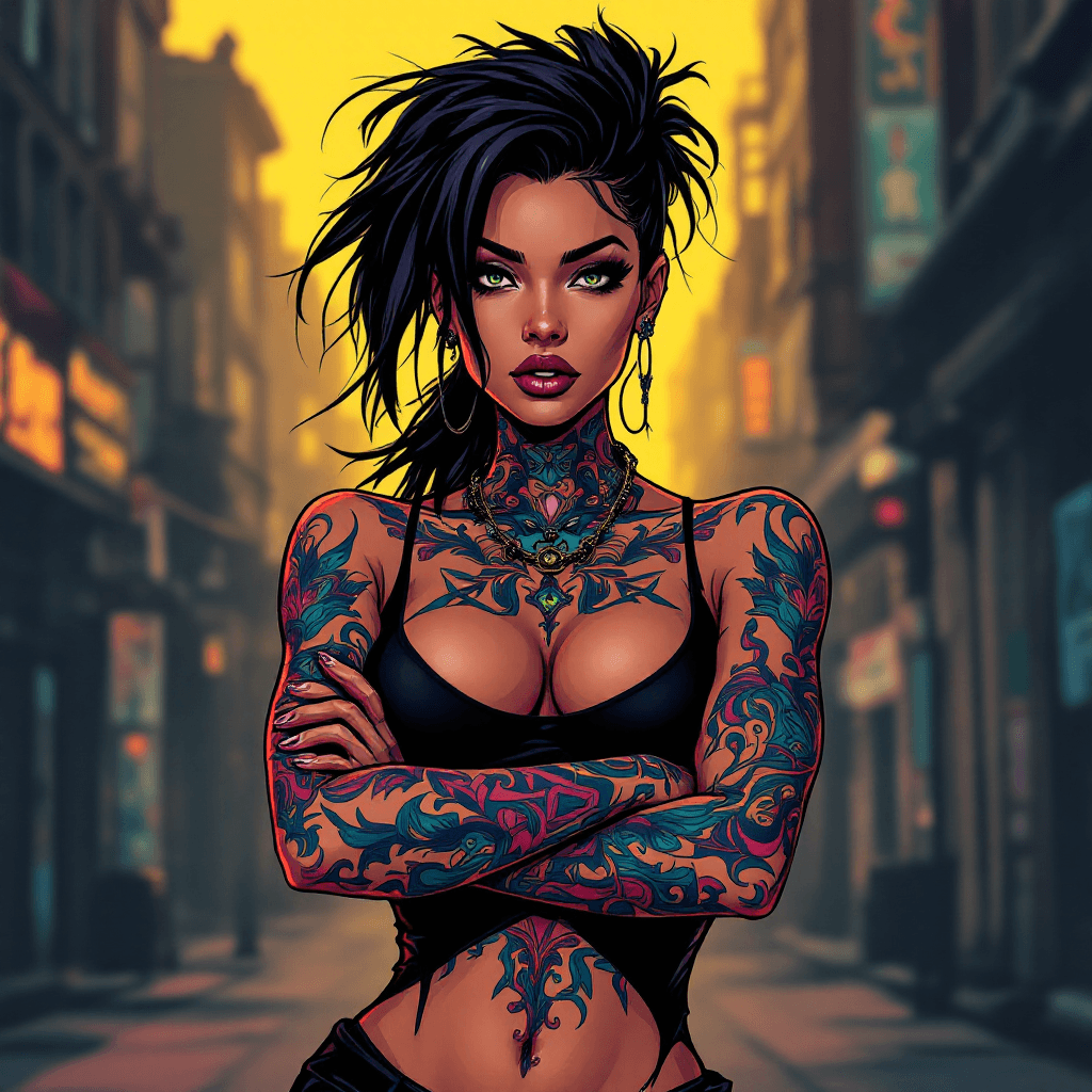 AI The Art of Ink: Celebrating Tattooed Women Image