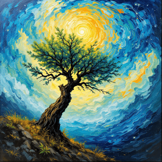 Solitude Amidst the Storm: A Lone Tree's Resilience