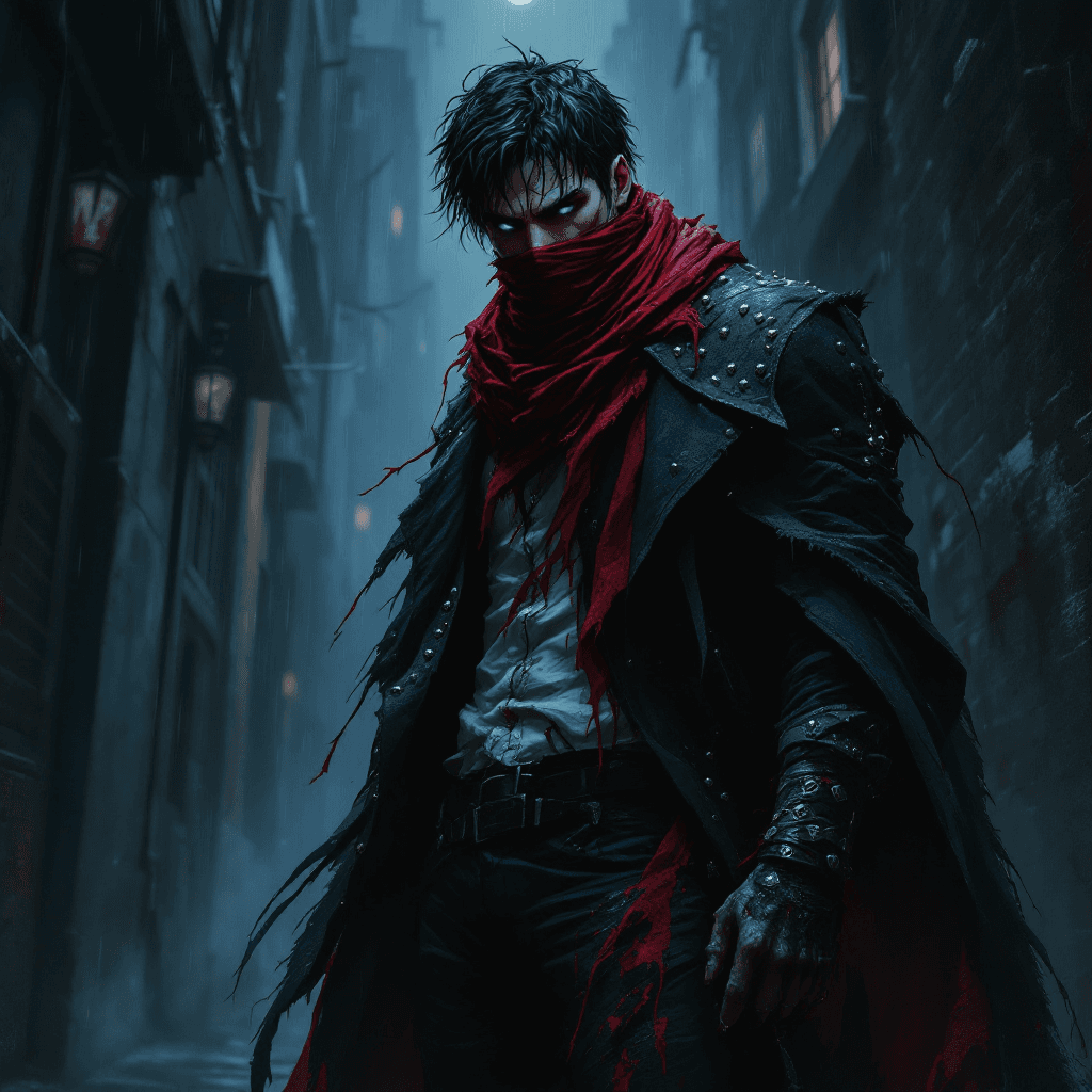 AI Silent Shadows: The Brooding Antihero Image