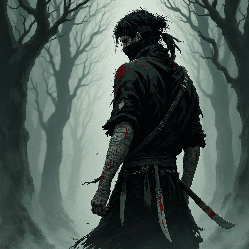 AI The Fallen Ninja: A Rogue's Resolve Image