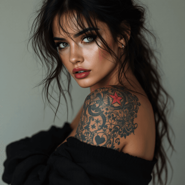 Bold Beauty: The Allure of a Tattooed Goddess