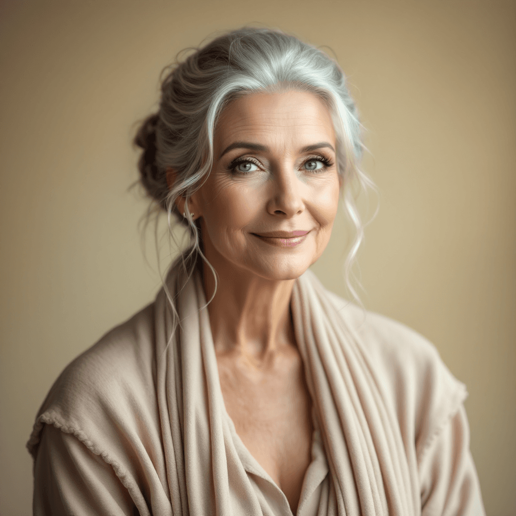 AI Graceful Elegance: A Portrait of Time Image