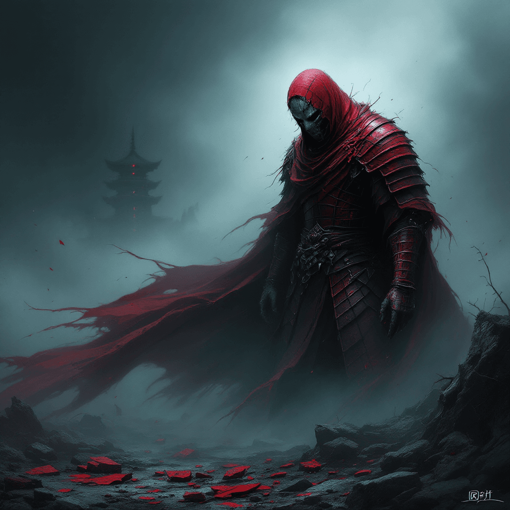 AI The Fallen Samurai: A Portrait of Darkness Image