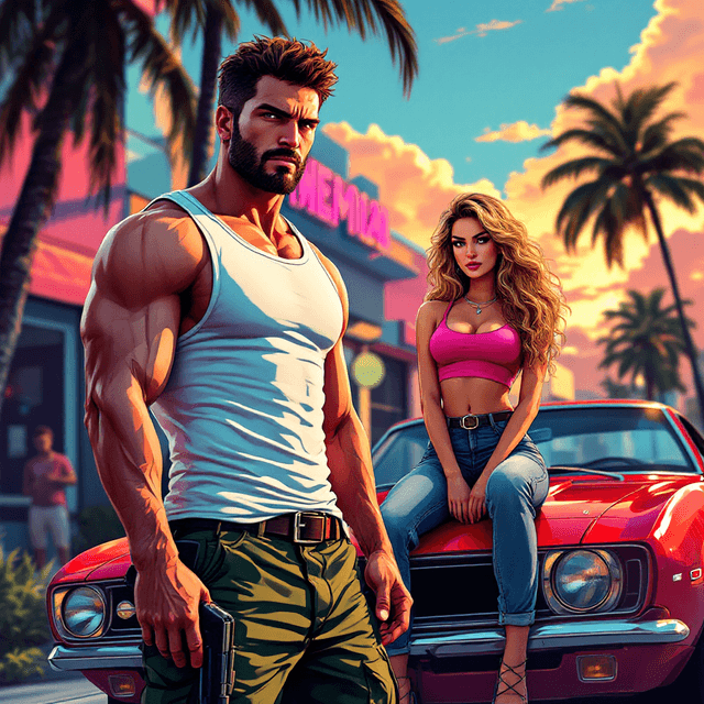 Retro Miami Vibes: GTA 6 Delay Announcement Art