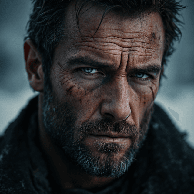 Rugged Resilience: A Portrait of a Scarred Soul
