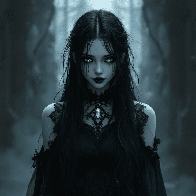 Enigmatic Gothic Maiden: A Haunting Portrait