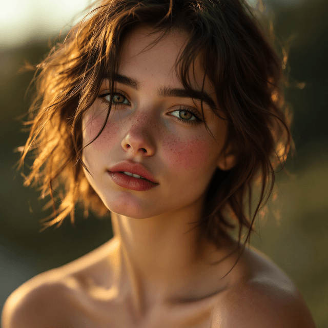 Capturing Youth: A Realistic Portrait of a Freckled Teenager