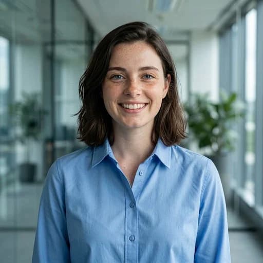 Professional LinkedIn headshot in a bright office generated by AI