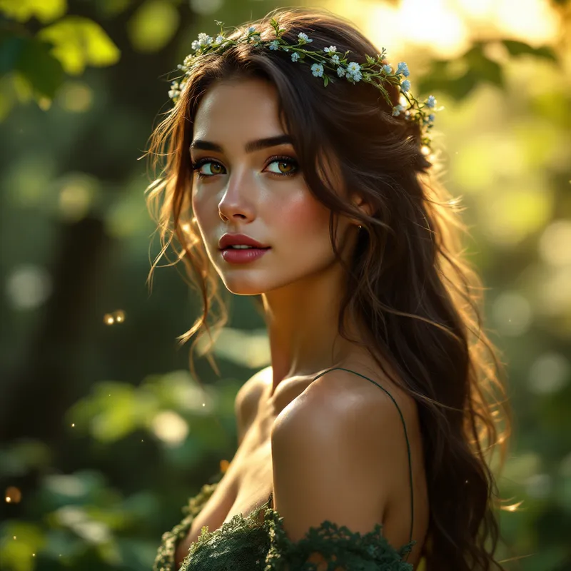 Ethereal Woodland Portrait: A Serene Encounter in Nature