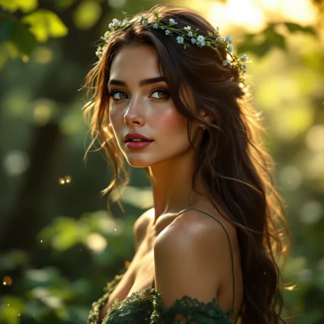 Ethereal Woodland Portrait: A Serene Encounter in Nature