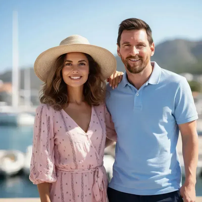 AI edited photo: This girl is with Messi