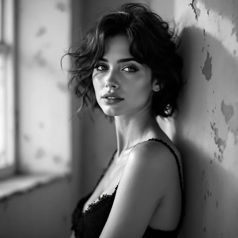 Timeless Elegance: A Black-and-White Portrait of Grace