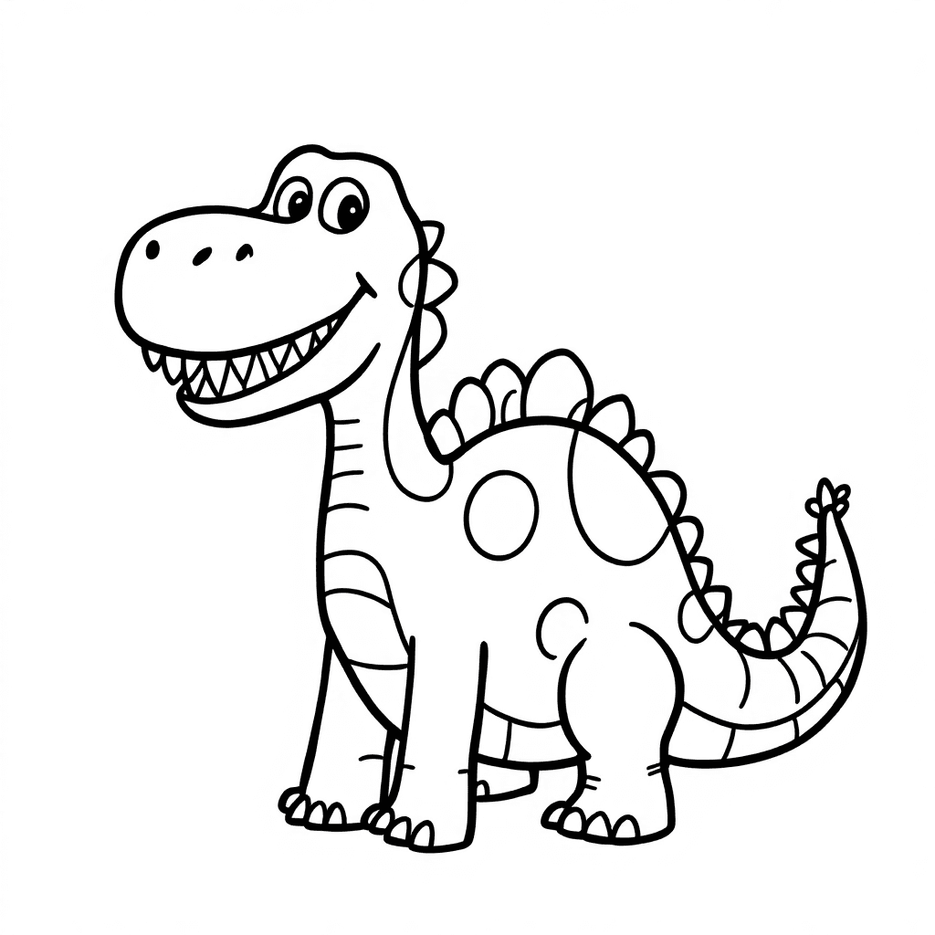 Joyful Dinosaur Coloring Page for Kids
