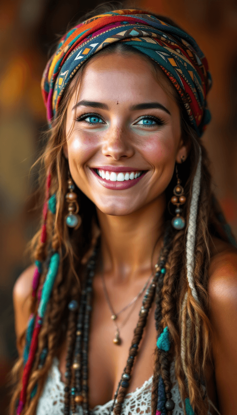 Bohemian Beauty: A Vibrant Portrait of Freedom