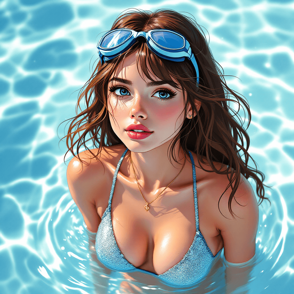 Poolside Glamour: A Wes Anderson Inspired Illustration