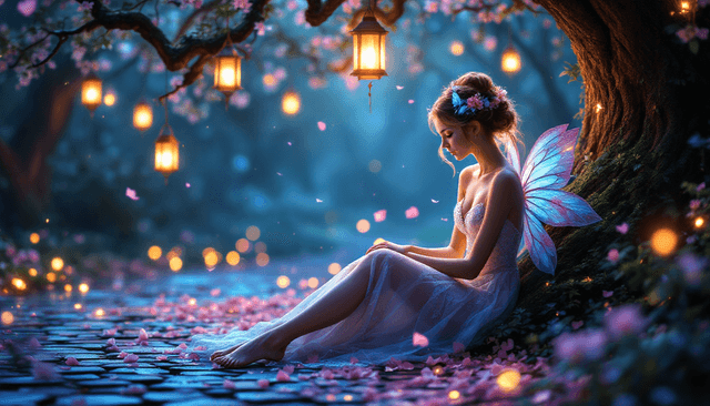 Enchanted Evening: A Fairy's Serenity in the Forest