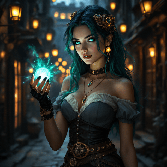 Enigmatic Elegance: A Steampunk Fantasy Portrait