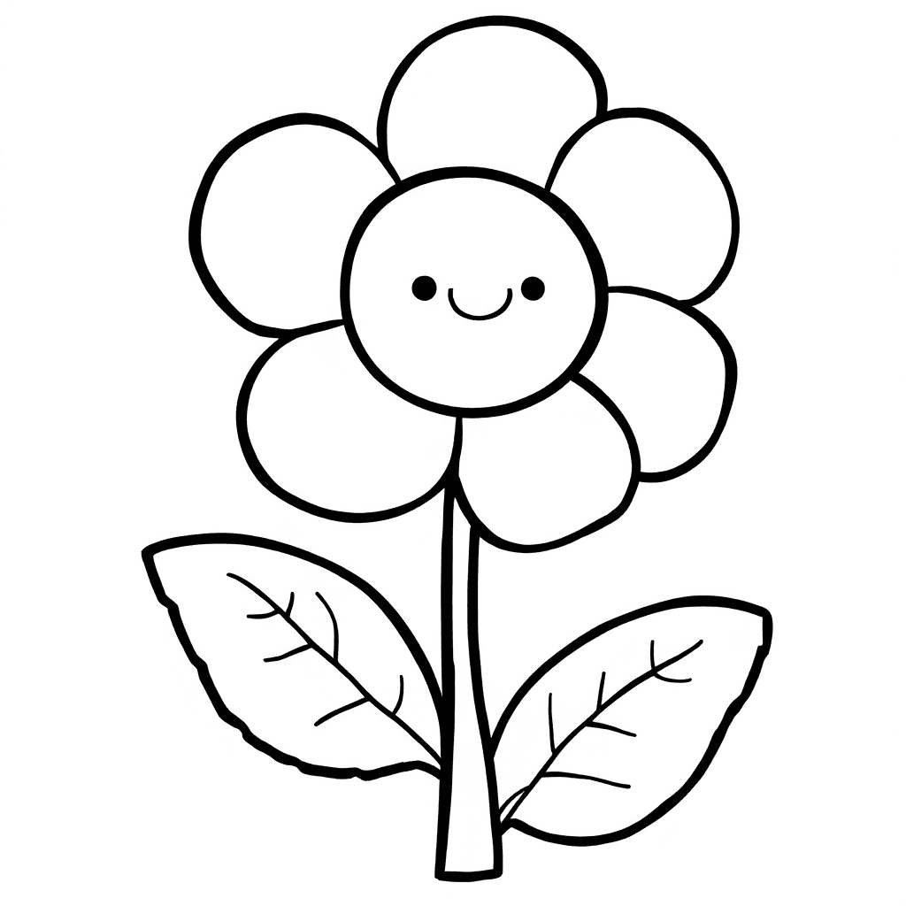 Joyful Flower Coloring Page