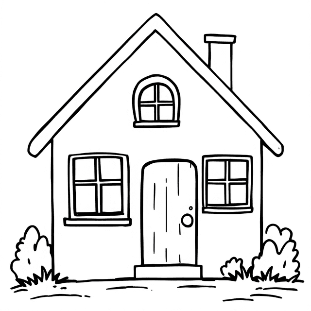 Charming House Coloring Page for Creative Kids