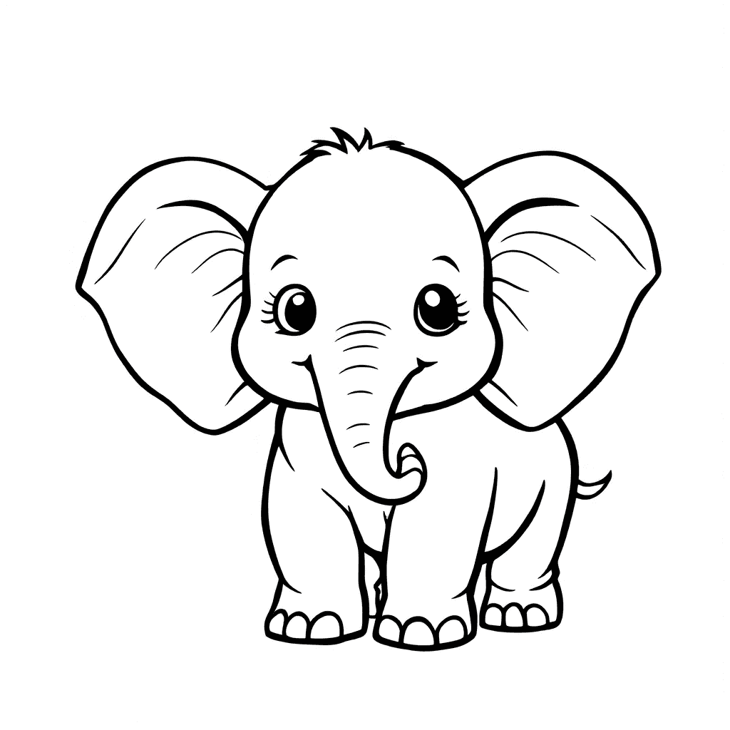 Joyful Elephant Coloring Page