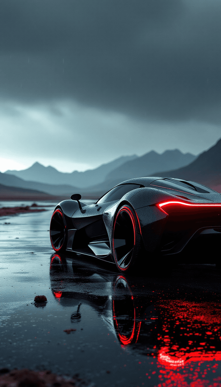 Futuristic Hypercar: A Vision in Black and Red