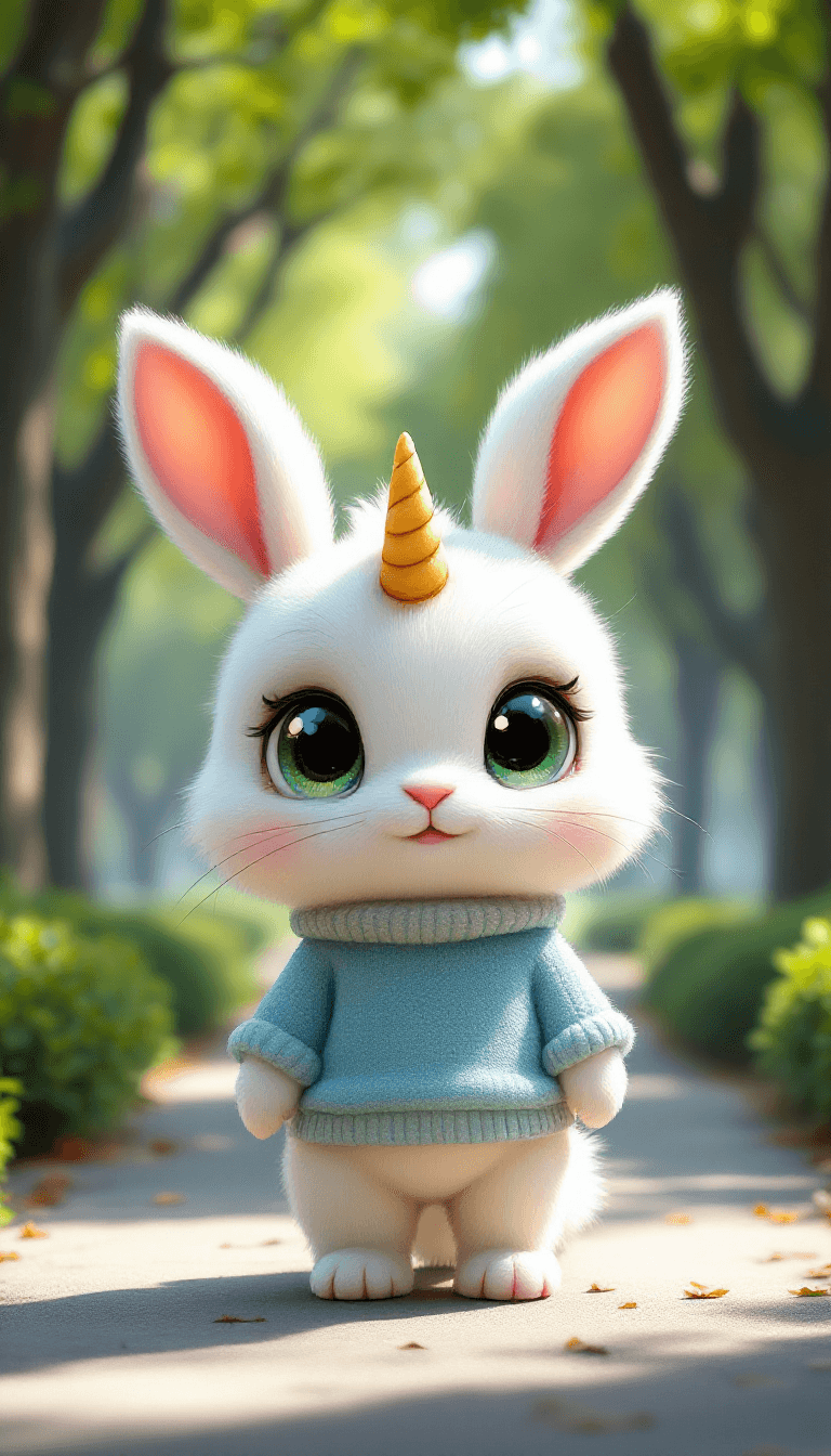 Enchanted Chibi Unicorn Bunny: A Whimsical Fantasy Creature