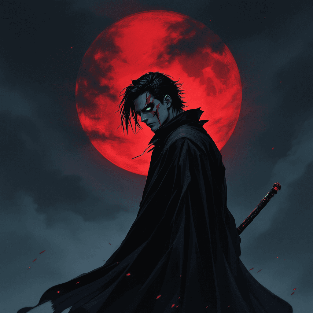 Blood Moon Swordsman: The Glowing Eye Warrior