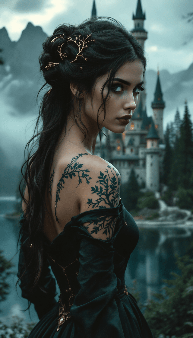 Enchanted Elegance: A Fantasy Portrait of Mystery