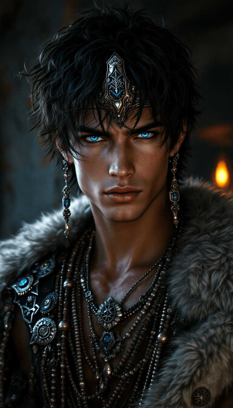 Warrior's Gaze: A Semi-Realistic Portrait of Strength and Heritage