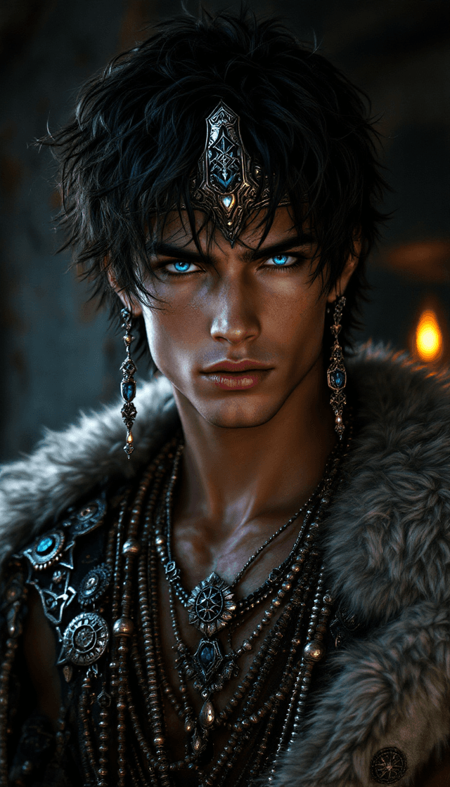 Warrior's Gaze: A Semi-Realistic Portrait of Strength and Heritage