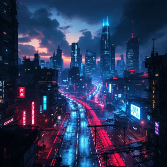 Neon Dreams: A Cyberpunk Cityscape