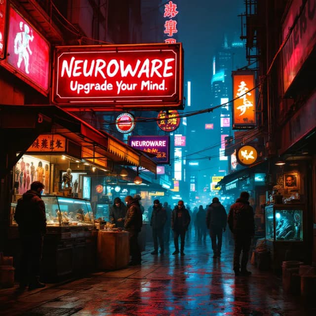 Neon Dreams: A Cyberpunk Night Market