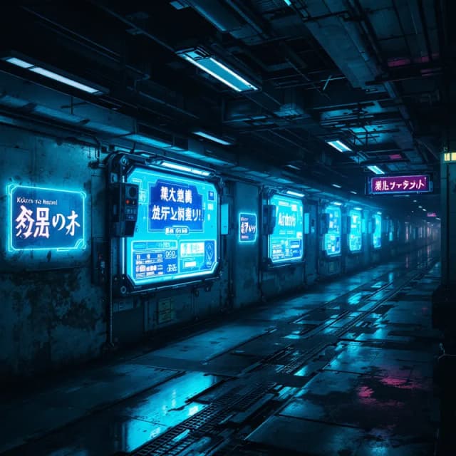 Neon Dreams: The Cyberpunk Train Station