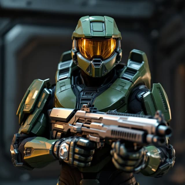 Armored Super Soldier: Halo-Inspired Game Character