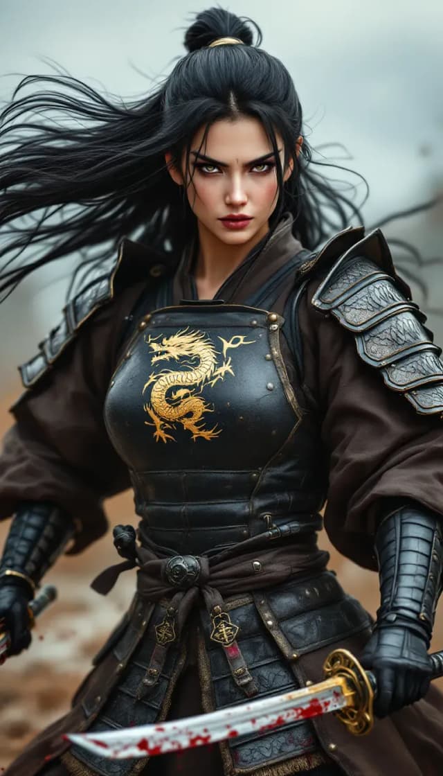 Fierce Samurai Warrior: A Battle-Ready Vigilante