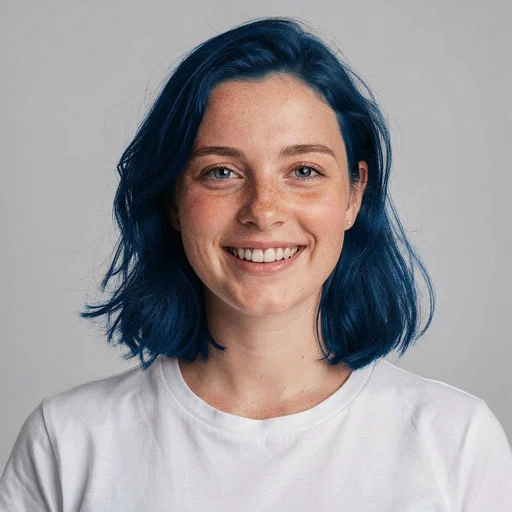 Blue hair color result