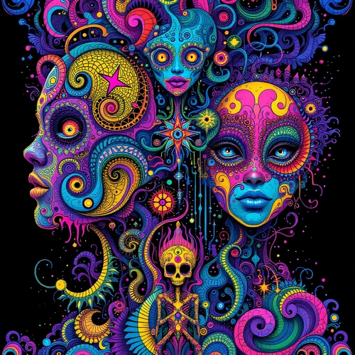 Style Psychedelic Entities for AI Image