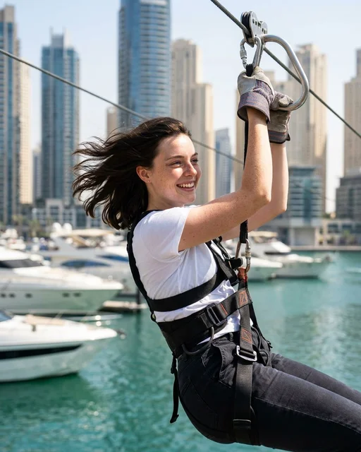Zip-Line Over Dubai Marina example